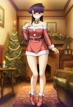 [Prompt Forbidden] Komi Can't Communicate: Shouko Komi (Christmas Ver.) (Ultimate) (Patreon) [AI Generated] 作品封面
