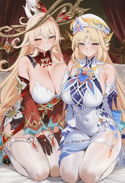 (osanpomichi) Alice&Nicole アリス&ニコ (genshin impact) [AI Generated]