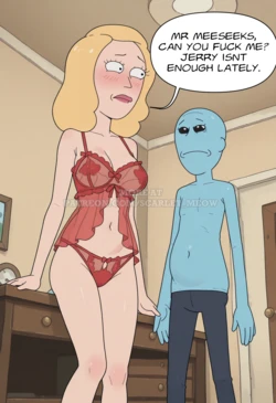 [Scarlet_Meow] Beth x Mr. Meeseeks – A Different Kind of Help 👀🔵 (2026-04-02) [AI Generated] 作品封面