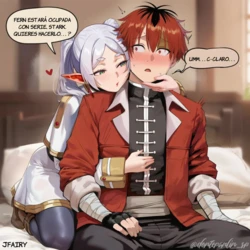 [DontePanlin] ¡Lo siento Fern! ¡Que te jodan perra tetona! (Sousou no Frieren) [Spanish] [JFairy Traslate] [AI Generated] 作品封面