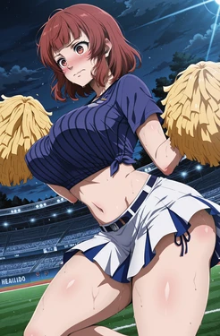 [Kotris/KoinaART] Anri cheerleader (REQUEST) 💙💙 [AI Generated]
