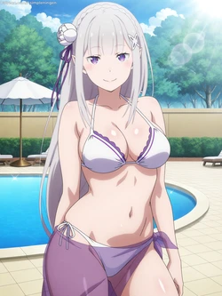 [asimpleningen] Emilia & Subaru #16💖 (Patreon) [AI Generated] 作品封面