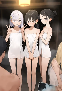 [はずかし本舗]  修学旅行で混浴 集合写真 100枚 +  文化祭メイド喫茶 巨乳と貧乳を比較しよう 141枚 [AI Generated] 作品封面
