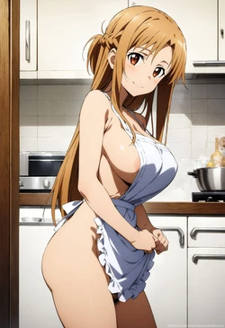 tachibana ai - [Sword Art Online] Asuna in naked apron 113 illustrations | [ソードアート・オンライン] 裸エプロンのアスナ [AI Generated] 作品封面
