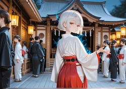 巫女のヒメゴト -奥殿で邂逅した沈黙の開花-[AI Generated] 作品封面