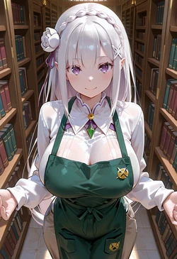 [マイネームルナ] Pregnant Belly Library Series Emilia [Sample] [AI Generated]