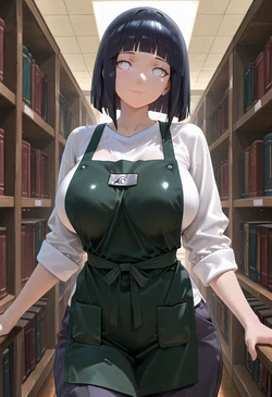 [マイネームルナ] Pregnant Belly Library Series Hyuuga Hinata [Sample] [AI Generated] 作品封面