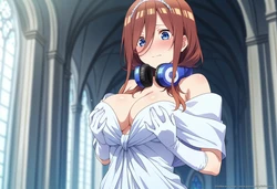 tachibana ai - [The Quintessential Quintuplets] Miku Nakano in Wedding Dress 104 illustrations | [五等分の花嫁] 中野三玖 ウェディングドレス 104枚 [AI Generated] 作品封面