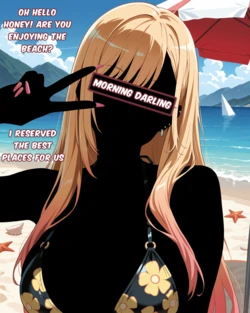 Censored date with Marin on Beach [AI generated] 作品封面