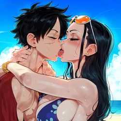 [Yelua] Nico Robin X Monkey D Luffy [AI Generated] 作品封面