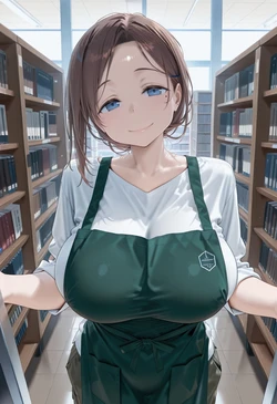 [マイネームルナ] Pregnant Belly Library Series Kouhai-chan [Sample] [AI Generated] 作品封面