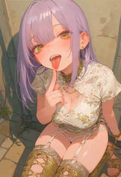 [HenryBoya] Qiapo Dress's Golden-Eyed Tease - Her Garter-Belted, Thick-Thighed Gaze [AI Generated] 作品封面