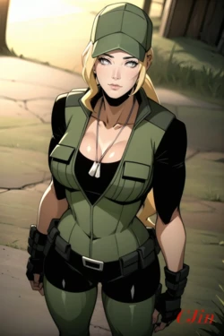HINATA UZUMAKI AS SONYA BLADE FROM MORTAL KOMBAT [CjinAI] [AI Generated] 作品封面