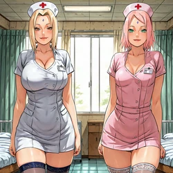 Healing sessions from Lady Tsunade and Sakura-chan [AI Generated]