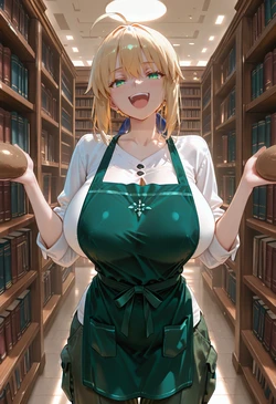 [マイネームルナ] Pregnant Belly Library Series Artoria Pendragon [Sample] [AI Generated] 作品封面