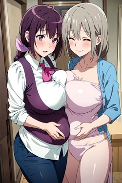 tachibana ai - Uzaki Tsuki and Ikuyo Hoshizora | 宇崎月と星空育代 [AI Generated] 作品封面