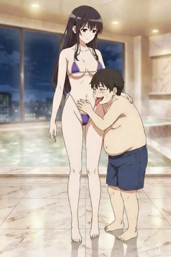 [AI Generated] Saekano: Office Goddesses Enslaved - Utaha, Eriri & Megumi Serving the Obese Leader and His Weak, Creepy, Midget Otaku Son(Non-Explicit Series) 作品封面