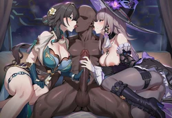 [ChocoPizza] v4c/ffm/3p: ruan mei + the herta (honkai star rail) 246 [AI Generated] 作品封面