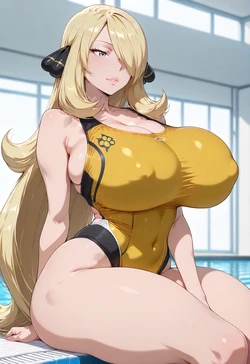 [ANIREALAI] Cynthia - Sinnohs Summer Champion (AI Generated) 作品封面