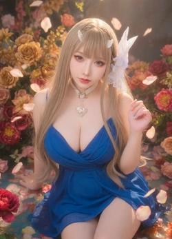 A soft, dreamy beauty in a garden of roses 🌸 AI Generated # Shooting Star Saku [AI Generated] 作品封面