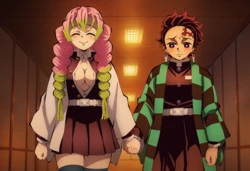 [Pixiv] Uromugen (75347340) - NTR The Love Pillar Is Not What She Seems — Tanjirou Discovers Mitsuri's True Nature [AI Generated] 作品封面