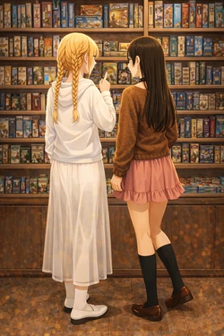 Bella and Emma Board Game Cafe Date [AI Generated] 作品封面