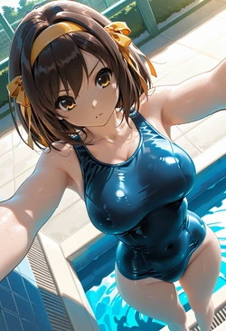 [マイネームルナ] Pregnant Belly Voyeur Series Suzumiya Haruhi [Sample] [AI Generated] 作品封面