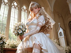 [TrashGer] Blonde bride in cathedral MMF Threesome groupsex [AI Generated] 作品封面