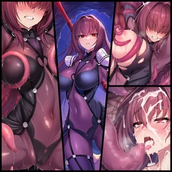 [qr] Scathach Defeated by Tentacles (FGO) [AI Generated] 作品封面