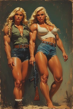 2 blonde mercenaries captured, charged, sentenced, executed and cremated [AI Generated] 作品封面