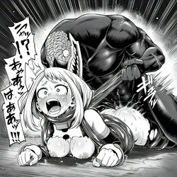 [AI Generated] お茶子×脳無、首絞め、イラマ、輪姦 作品封面