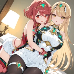 PureTone - ホムラとヒカリ(Mythra&Pyra) (Patreon) [AI Generated] 作品封面