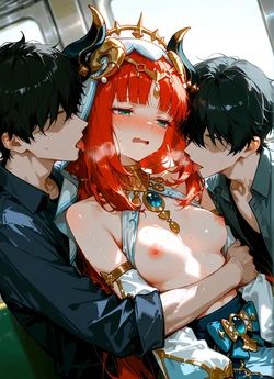 [AI Generated] ニィロウ、電車でセックス 作品封面