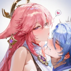 [Asnagi_] #88 Yae Miko x Kamisato Ayato [AI Generated] 作品封面
