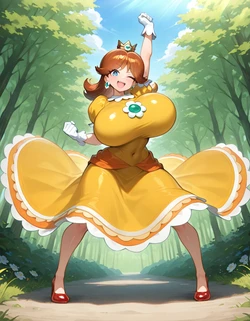 (AID oll) Princess Daisy, Peach and Rosalina / おてんばの代償：デ〇ジー [AI Generated] 作品封面