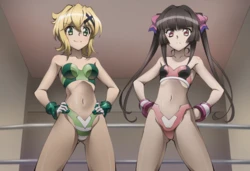 [Pixiv] 与党野党/YotouYatou (50519969) - Symphogear — Kirika × Shirabe: Super Tag Match Edition [AI Generated] 作品封面