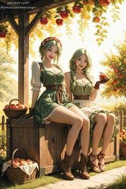 [Patreon] [AiASAG] [4K] 😏Happy Orchard🍎 - Preview [AI Generated] 作品封面