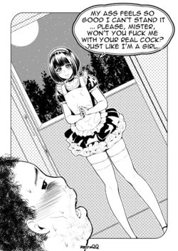 My ass feels so good I can't stand it... Please, mister, won't you fuck me with your real cock? Just like I'm a girl...