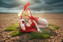 She brings spring to the apocalypse — one glowing step at a time # AI Generated [AI Generated] 作品封面