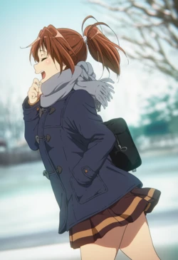 [Ferrappuccino-FPart] It's cold, so I'm warming up between Natsuki-senpai's legs! [AI Generated] 作品封面