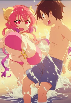 [Pixiv] FictionalWRLD (78265786) - Taketo x Ilulu -Human & Dragon [AI Generated] 作品封面