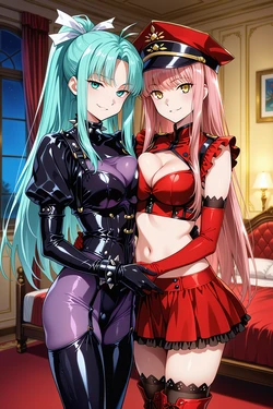 [Furfur34] Pearl & Lace, Bedroom's Embrace - Breast-Pressed, Yuri Gaze [AI Generated] 作品封面