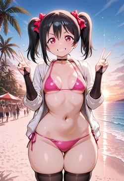 [Nankoai] Nico Yazawa -Beach (Love Live!) [AI Generated] 作品封面