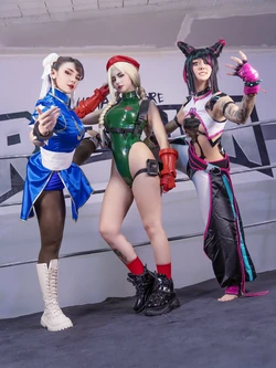 Nyukix, Mimo Ningyo & Monoki - Juri Han, Chun-Li & Cammy White