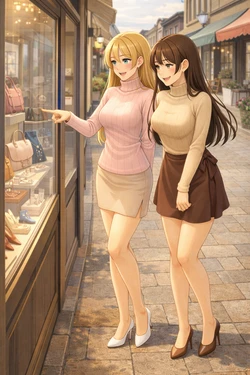 Bella and Emma Date through town [AI Generated] 作品封面