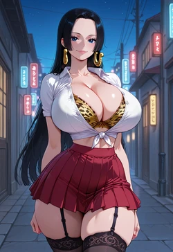 [ANIREALAI] Boa Hancock - Empress of Elegance at the Office (AI Generated) 作品封面