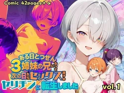 [ポルチオ商事] ある日とつぜん三姉妹の兄になって、つぎの日からセックス漬けのヤリチンに転生しました VOL.1 (オリジナル) [AI Generated] 作品封面