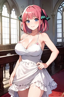 tachibana ai - [The Quintessential Quintuplets] Nino Nakano in Weddnig dress | [五等分の花嫁] ウェディングドレスの中野二乃 [AI Generated] 作品封面