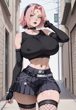 [ANIREALAI] Sakura Haruno - Gothic for Halloween (AI Generated) 作品封面