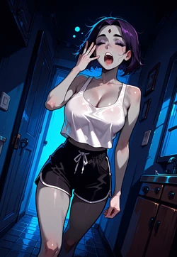 Raven sneaking into the kitchen for a late-night snack [AI Generated] [Mittoshura] 作品封面